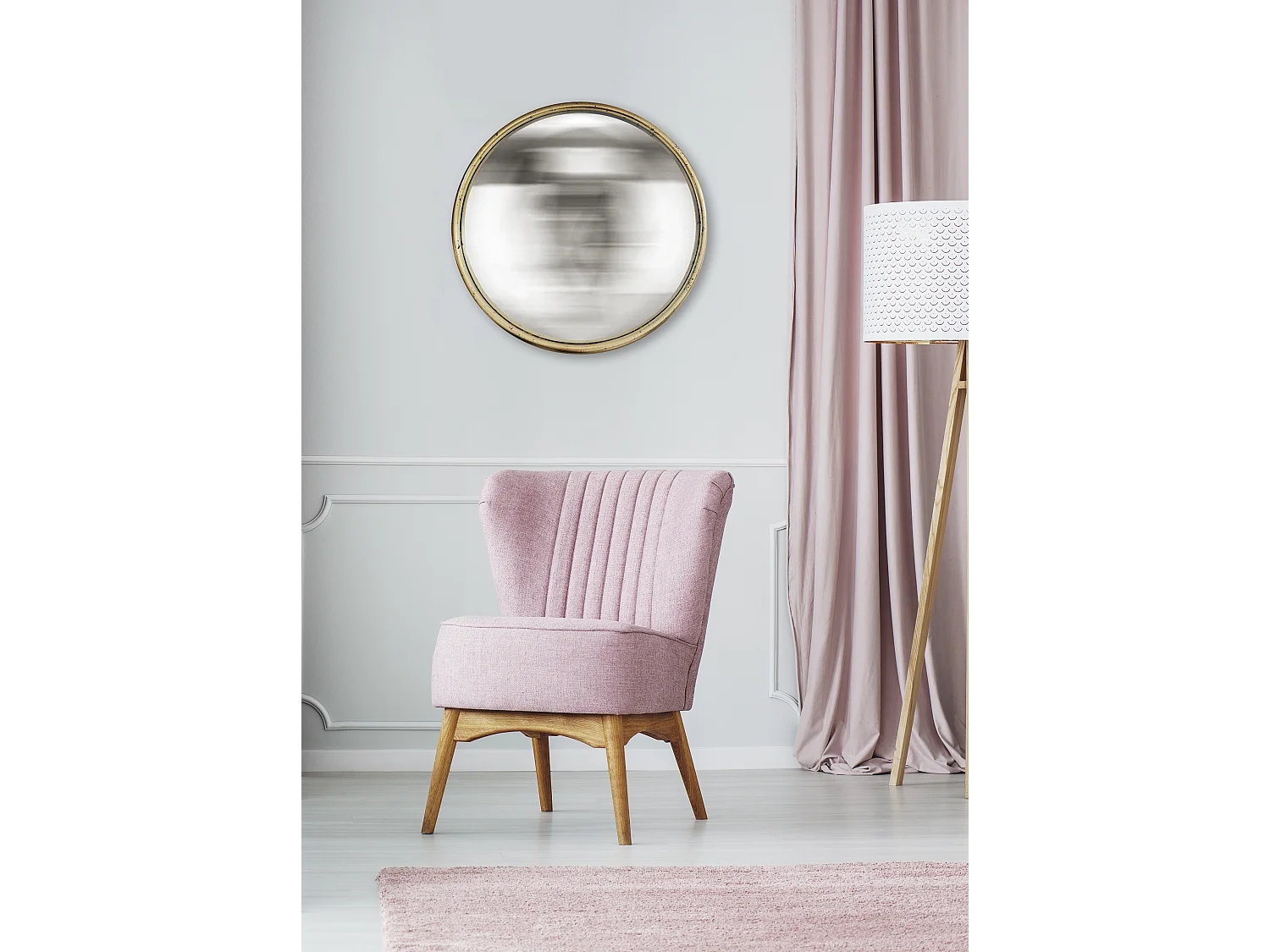 Miroir rond convexe bords fins 60 cm