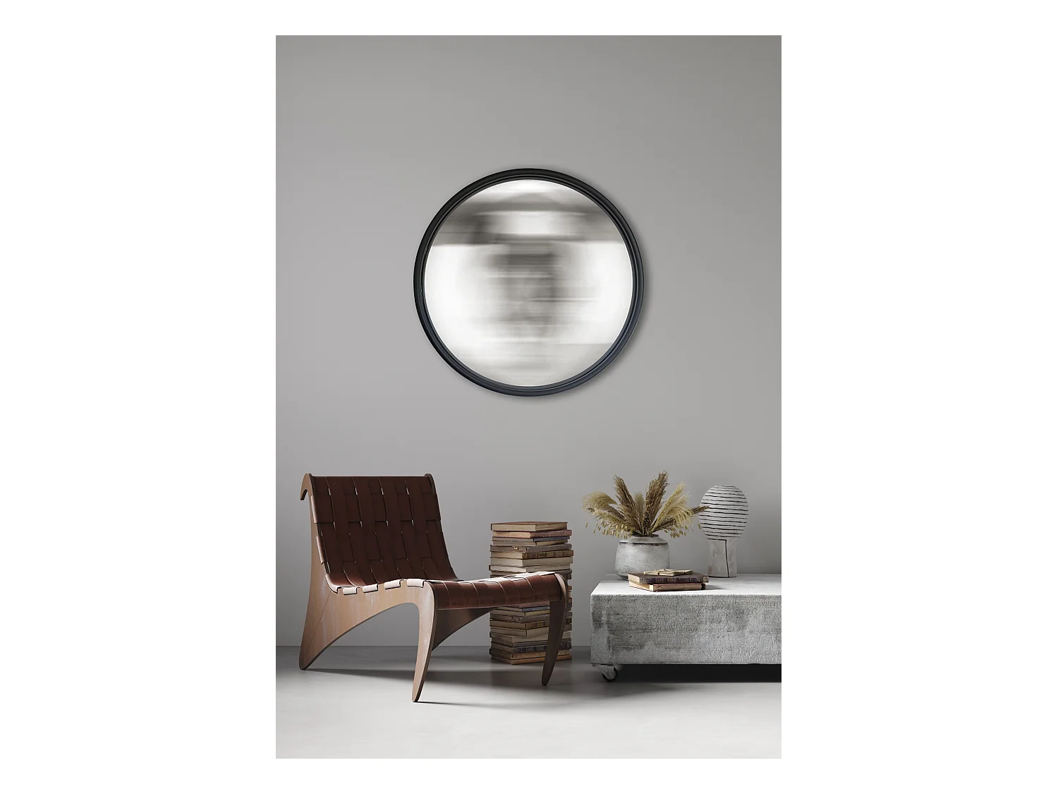 Miroir rond convexe bords fins 60 cm