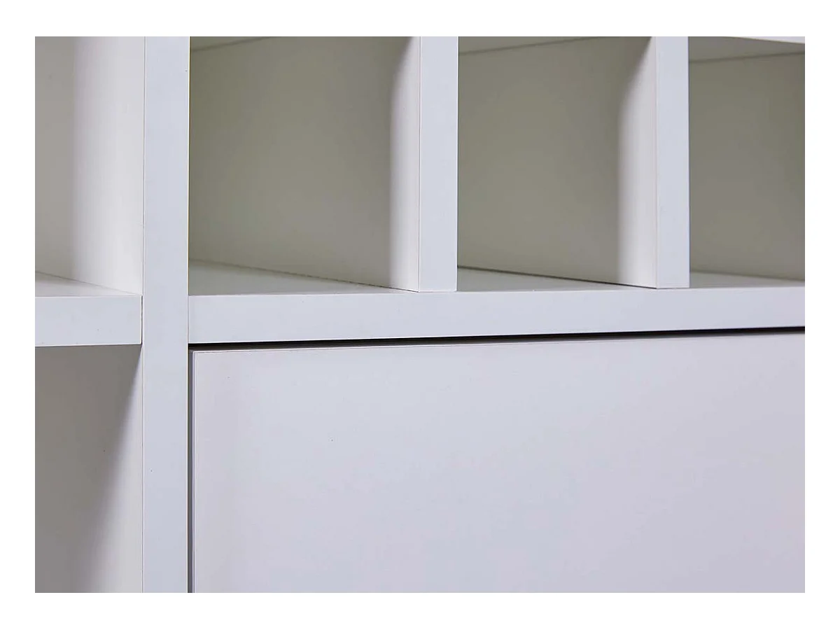 Armoire à bouteilles, meuble de rangement coloris blanc / chêne Artisan -longueur 76 x profondeur 33 x hauteur 124 cm