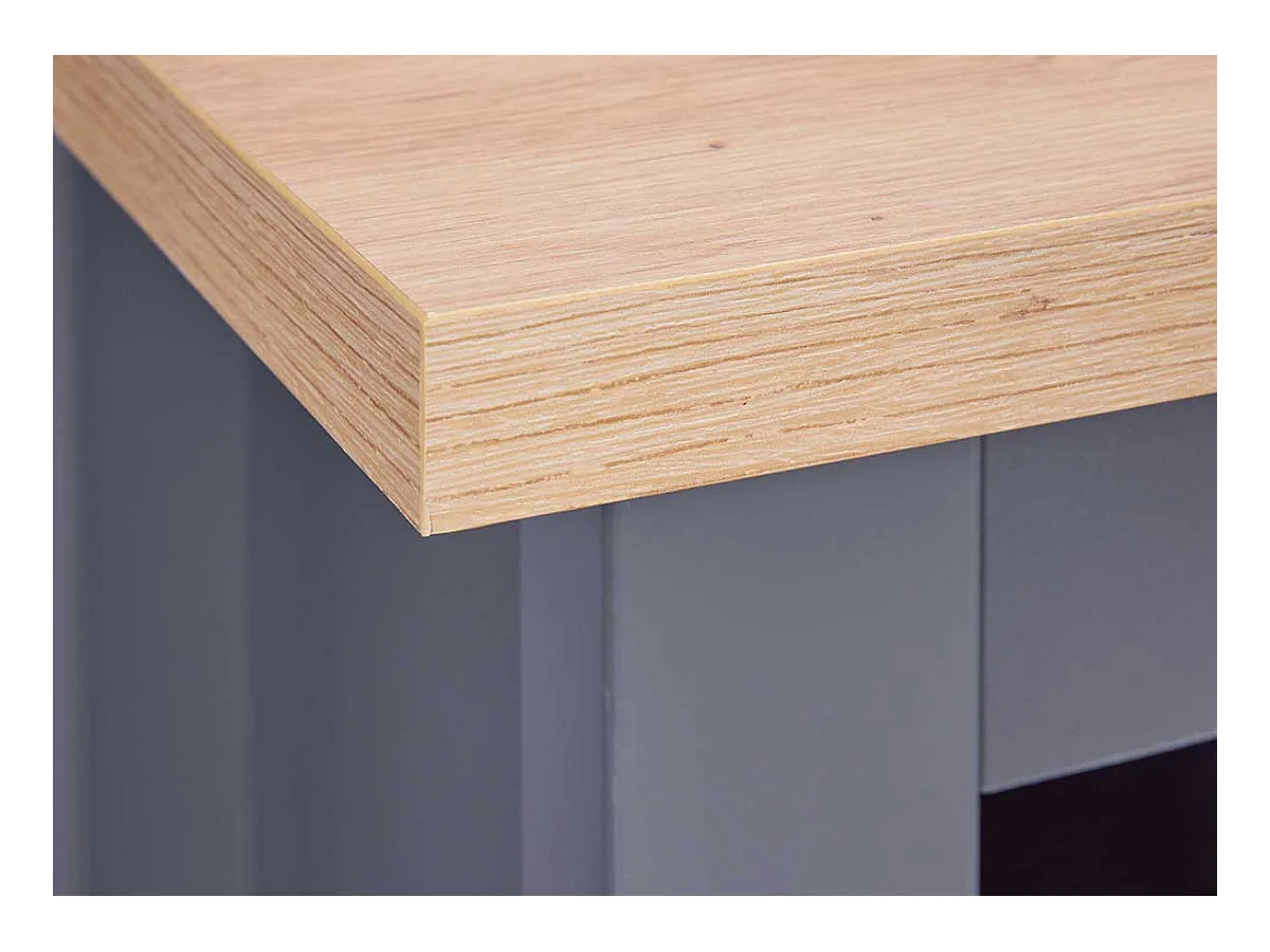 Armoire à bouteilles, meuble de rangement coloris anthracite / chêne Artisan - longueur 76 x profondeur 33 x hauteur 124 cm