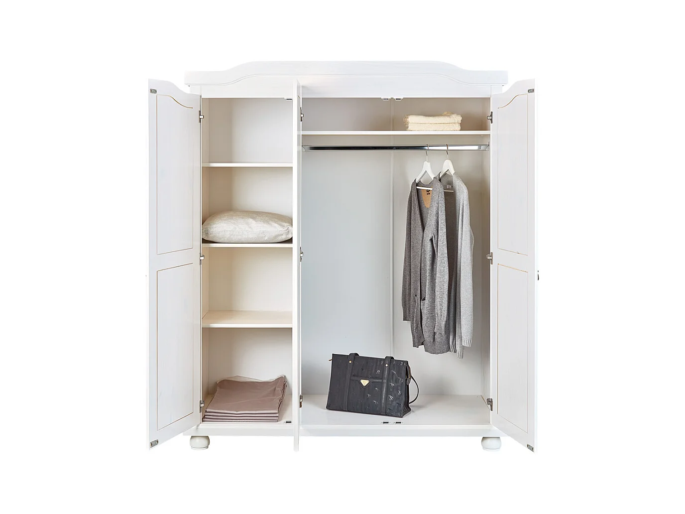 Armoire blanc avec 3 portes, Dim : L150 x H180 x P56 cm