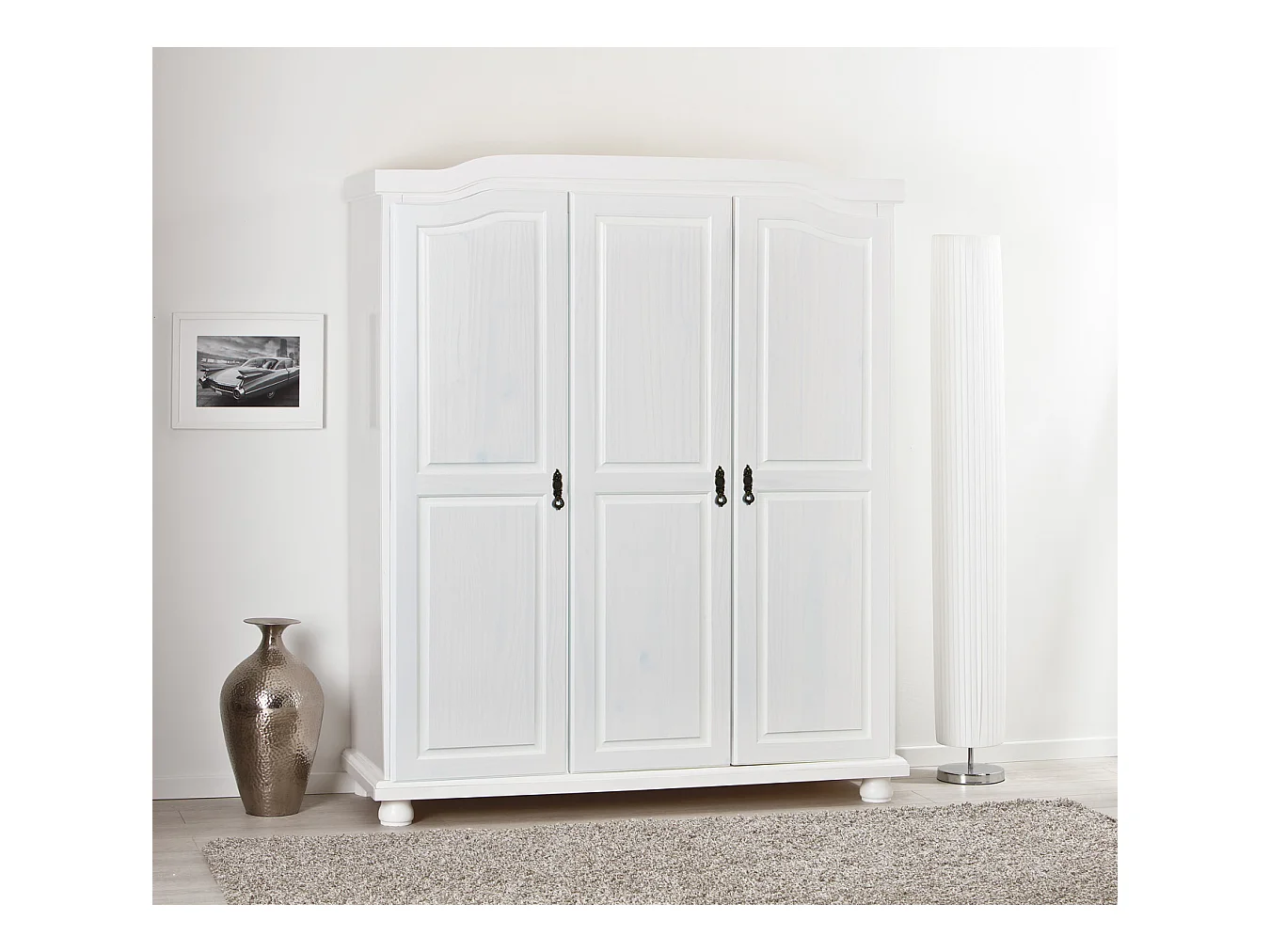 Armoire blanc avec 3 portes, Dim : L150 x H180 x P56 cm