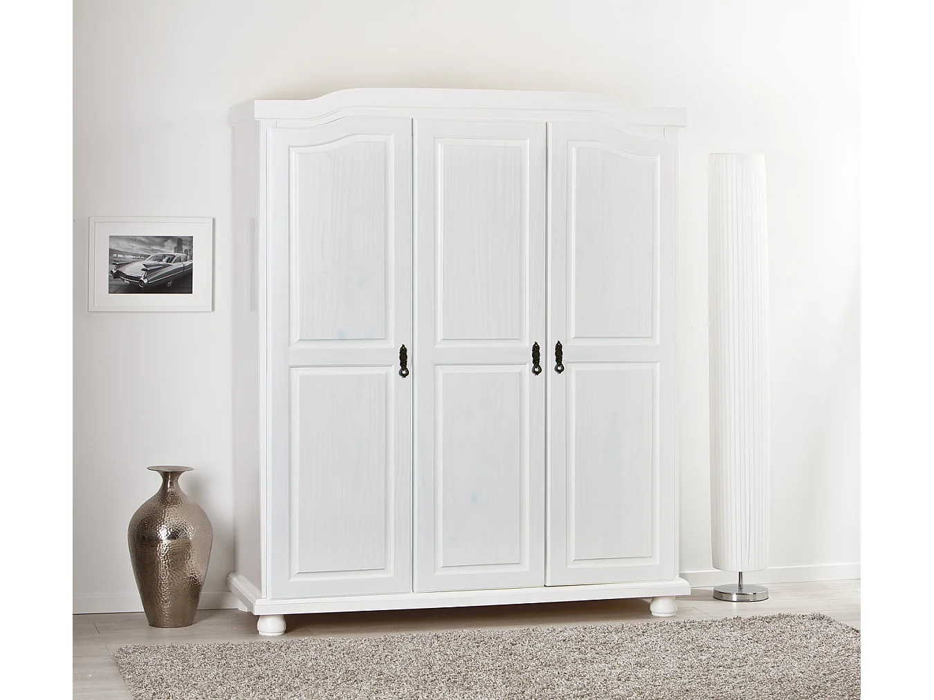 Armoire blanc avec 3 portes, Dim : L150 x H180 x P56 cm