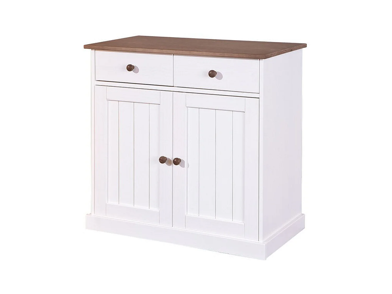 Armoire en bois massif coloris blanc - Dim : L 90 x P 45 x H 86 cm