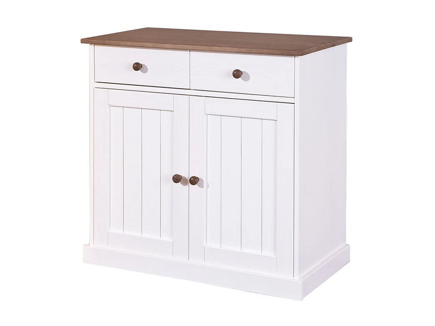 Armoire en bois massif coloris blanc - Dim : L 90 x P 45 x H 86 cm