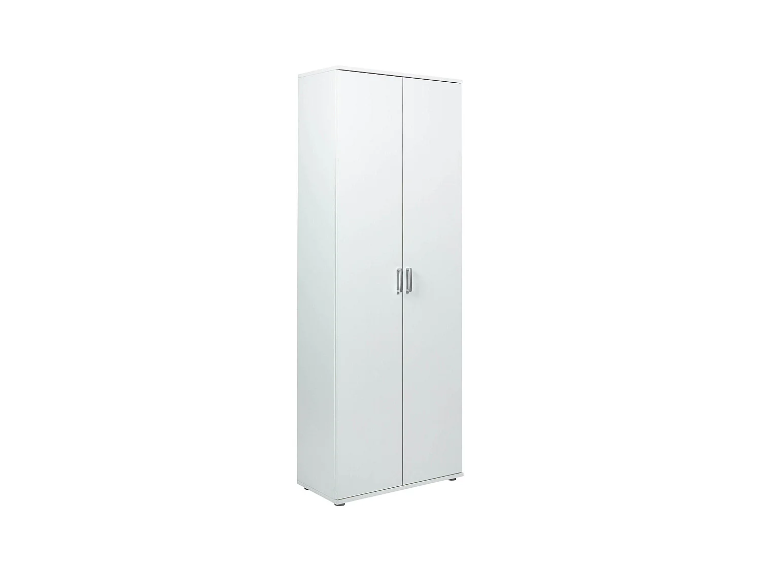 Armoire meuble de rangement 2 portes coloris blanc - Longueur 70 x Profondeur 34 x Hauteur 189 cm