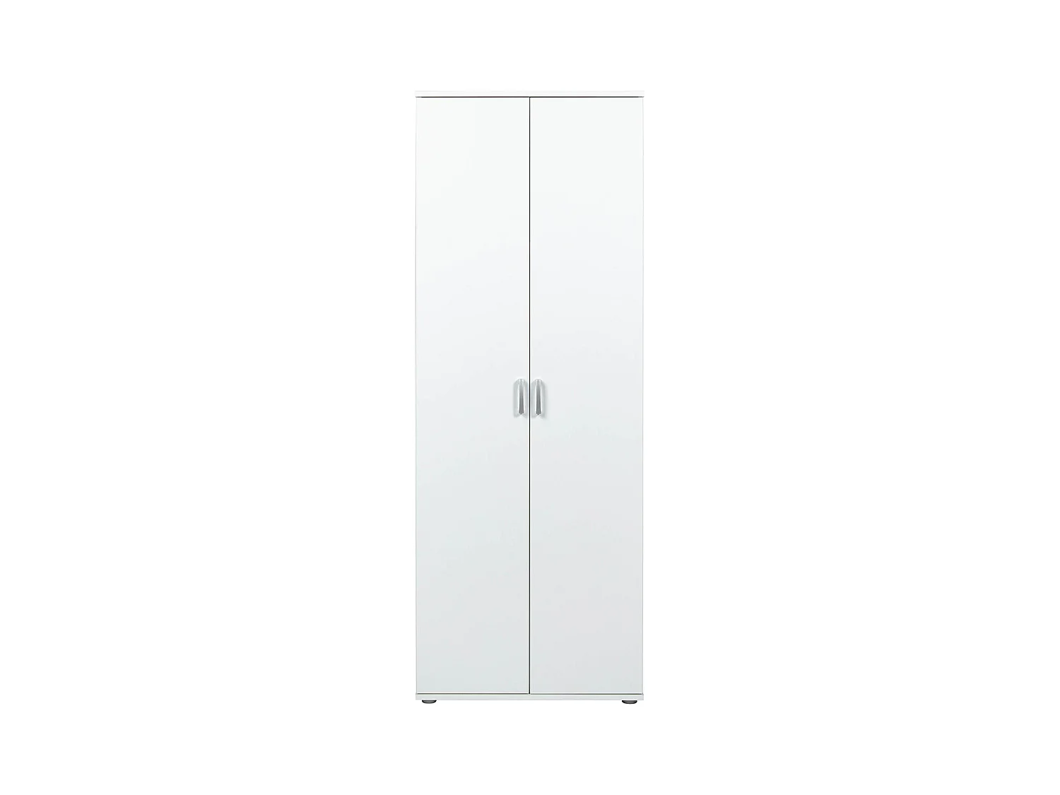 Armoire meuble de rangement 2 portes coloris blanc - Longueur 70 x Profondeur 34 x Hauteur 189 cm