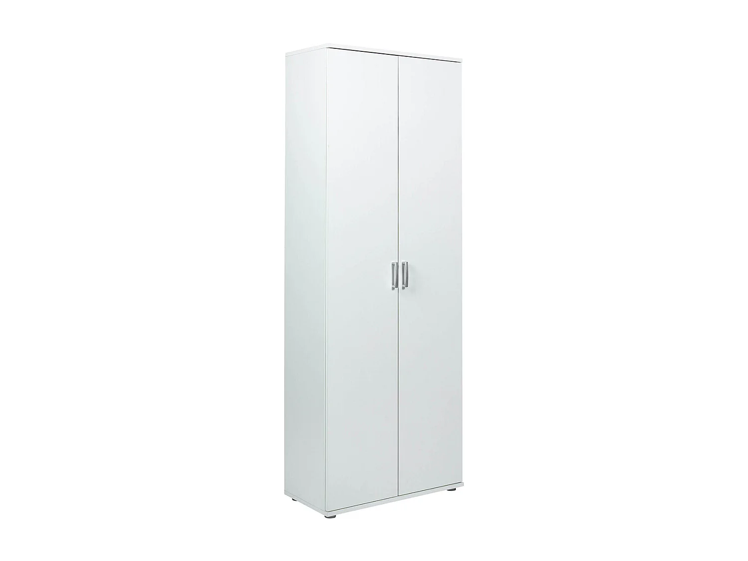 Armoire meuble de rangement 2 portes coloris blanc - Longueur 70 x Profondeur 34 x Hauteur 189 cm