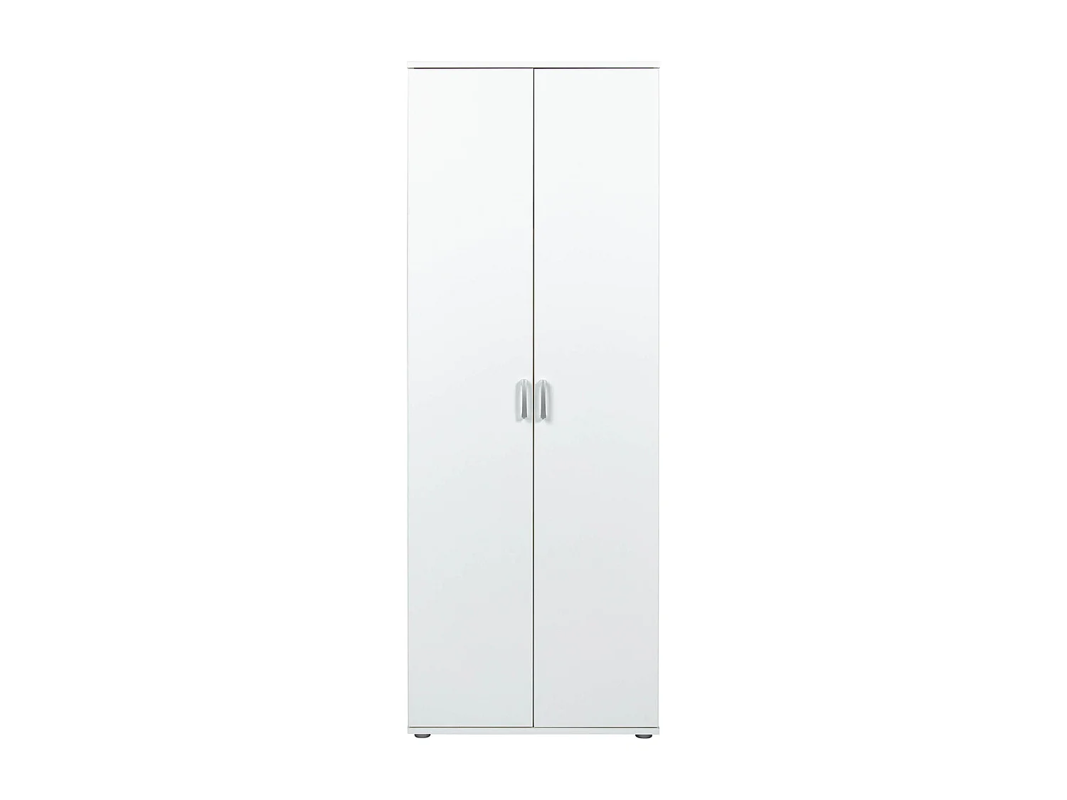 Armoire meuble de rangement 2 portes coloris blanc - Longueur 70 x Profondeur 34 x Hauteur 189 cm