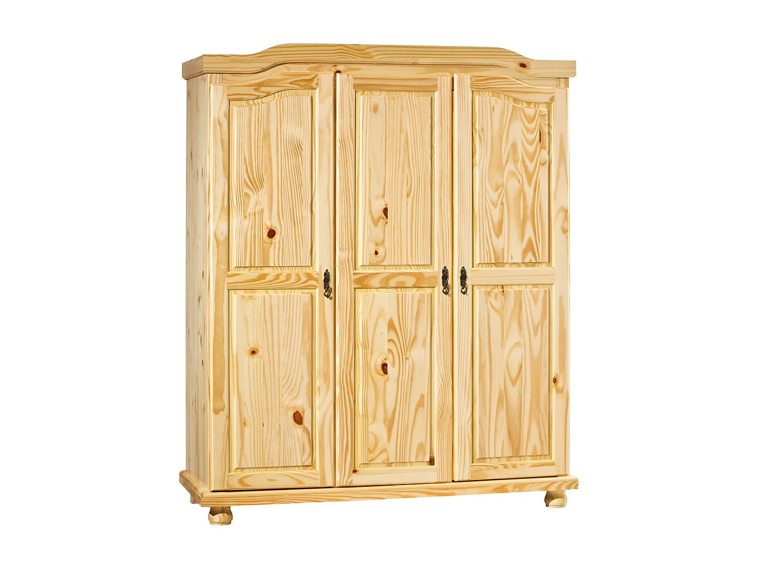 Armoire Rustique 3 Portes Vernis Naturel, Dim : 56 x 150 x 180 cm