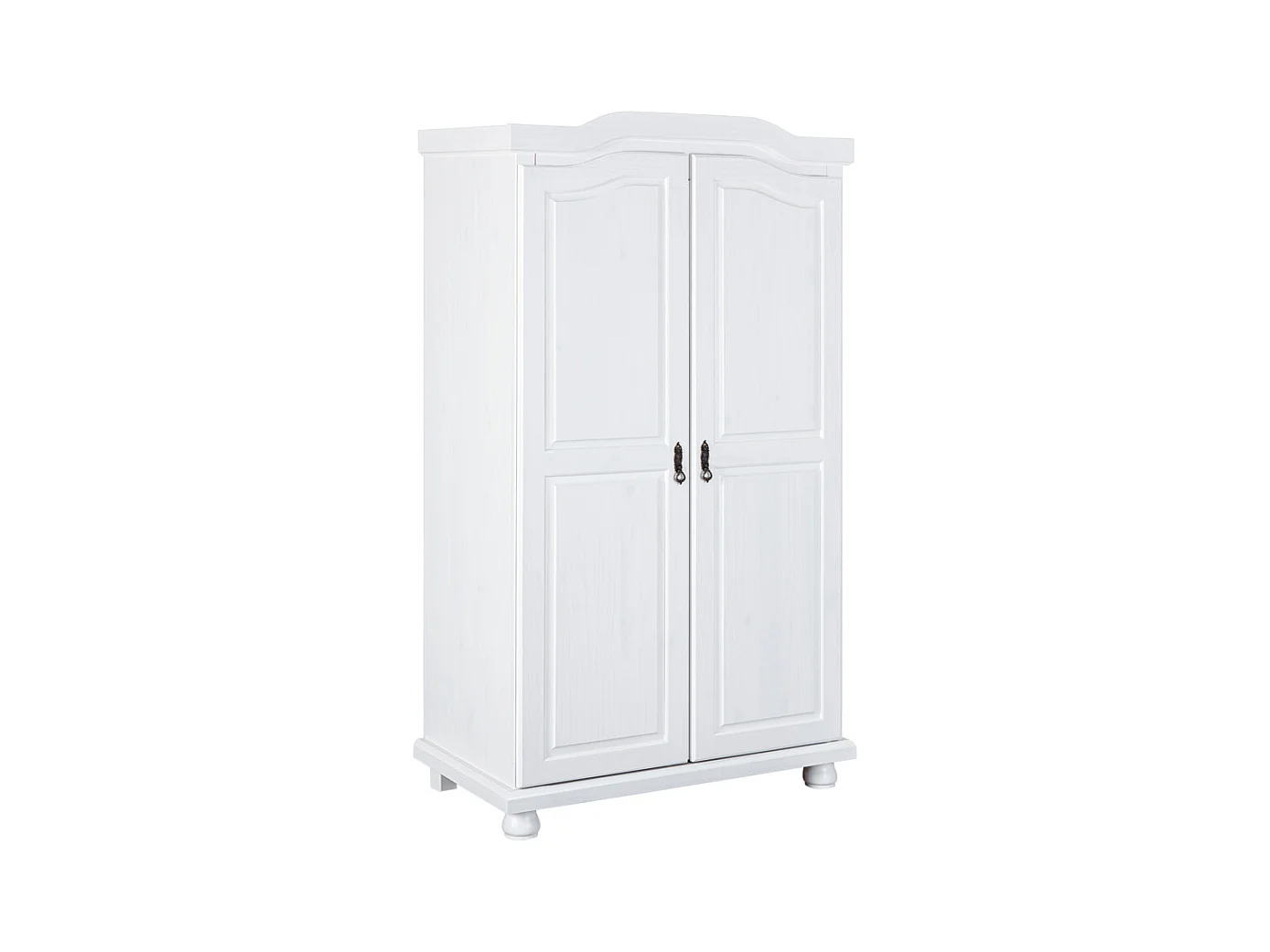 Armoire Rustique 2 Portes Blanc, Dim : 56 x 104 x 180 cm