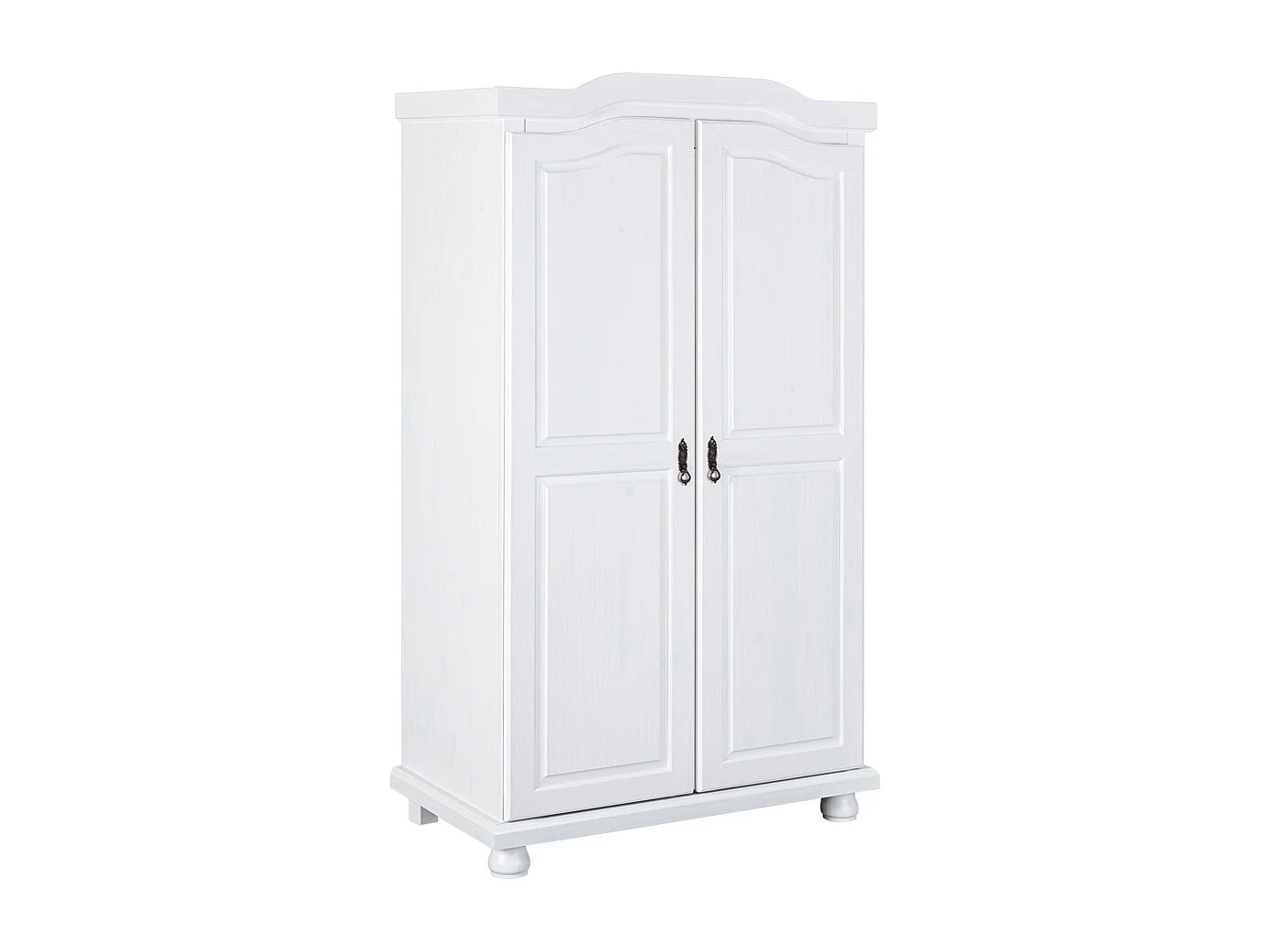 Armoire Rustique 2 Portes Blanc, Dim : 56 x 104 x 180 cm