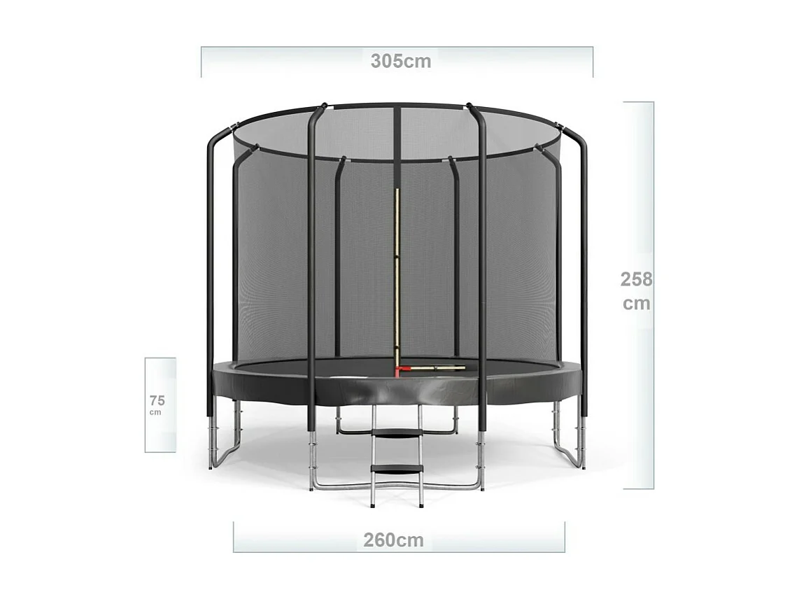 Trampoline Semi-Pro Jump4fun 10FT-305cm Noir