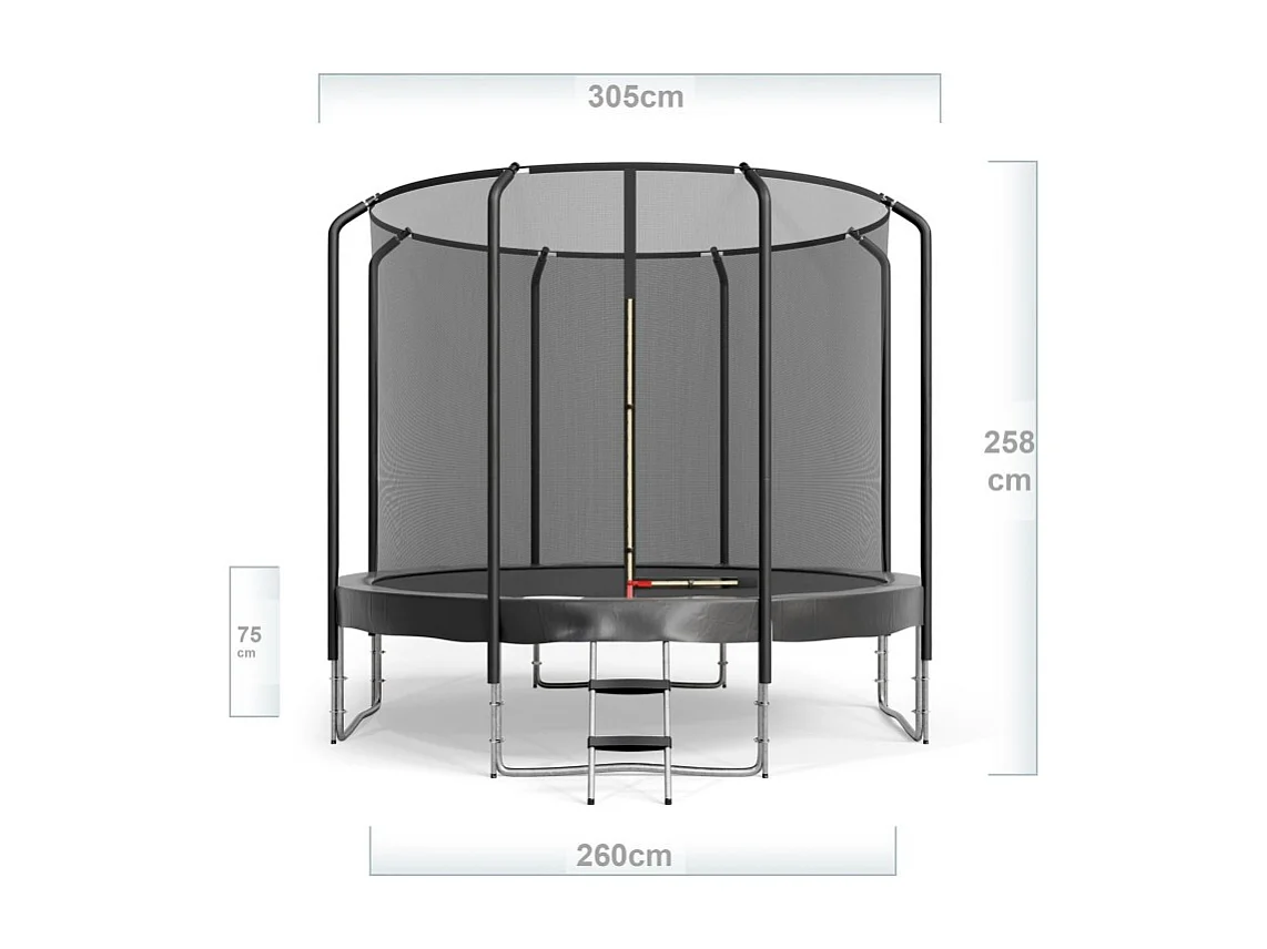 Trampoline Semi-Pro Jump4fun 10FT-305cm Noir