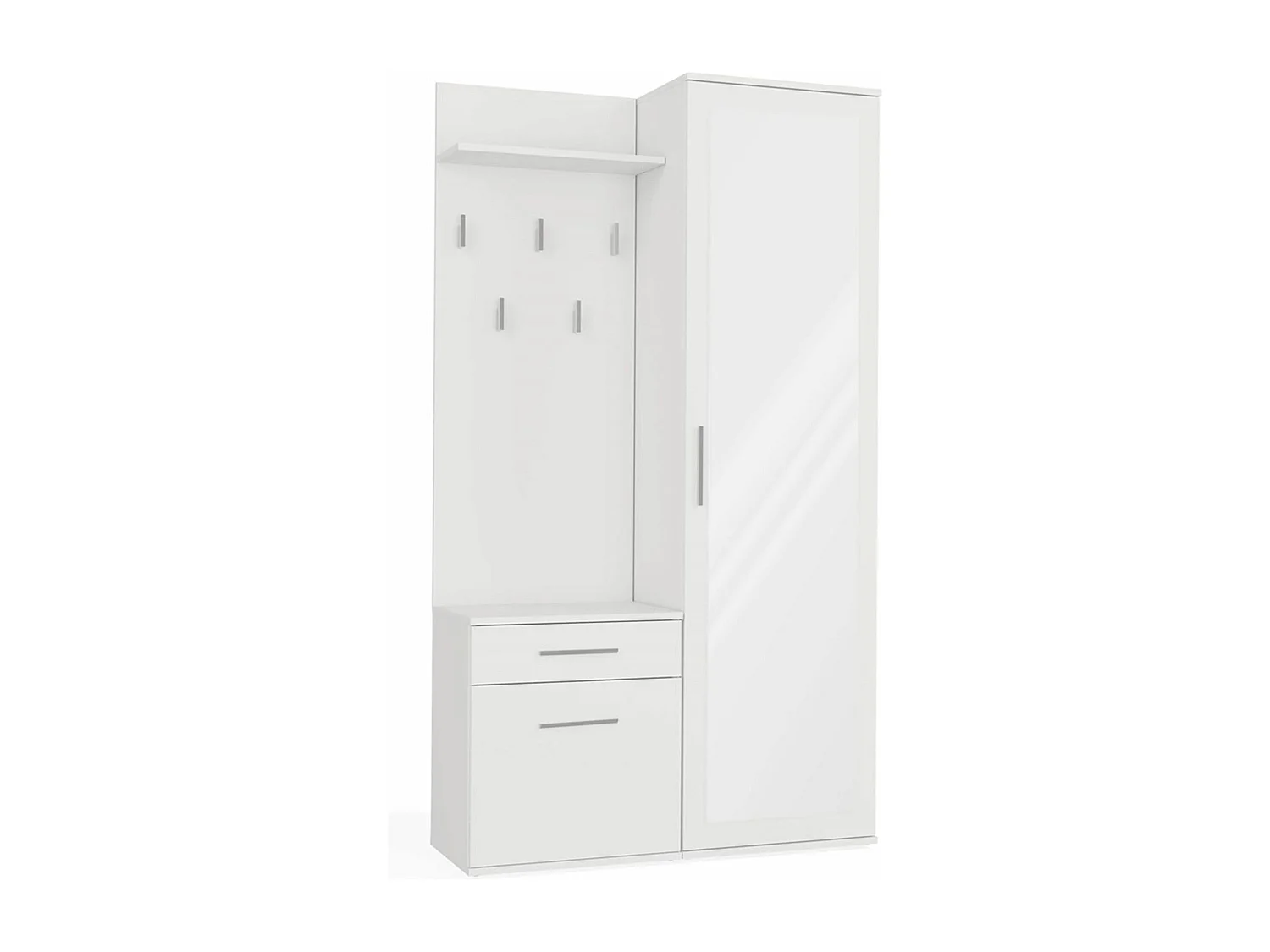 Ensemble d'entrée avec miroir – 100 cm – blanc – DUVIO