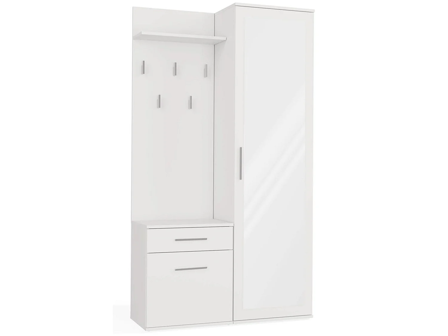 Entreeset met spiegel – 100 cm – wit – DUVIO
