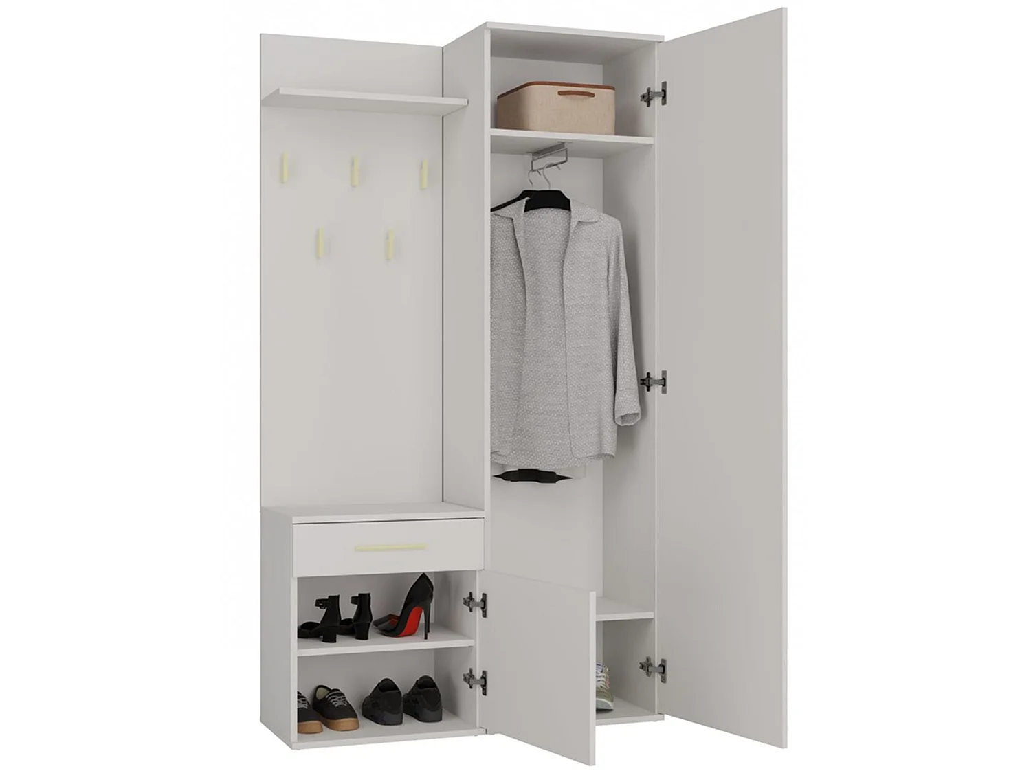 Ensemble d'entrée avec miroir – 100 cm – greige – DUVIO