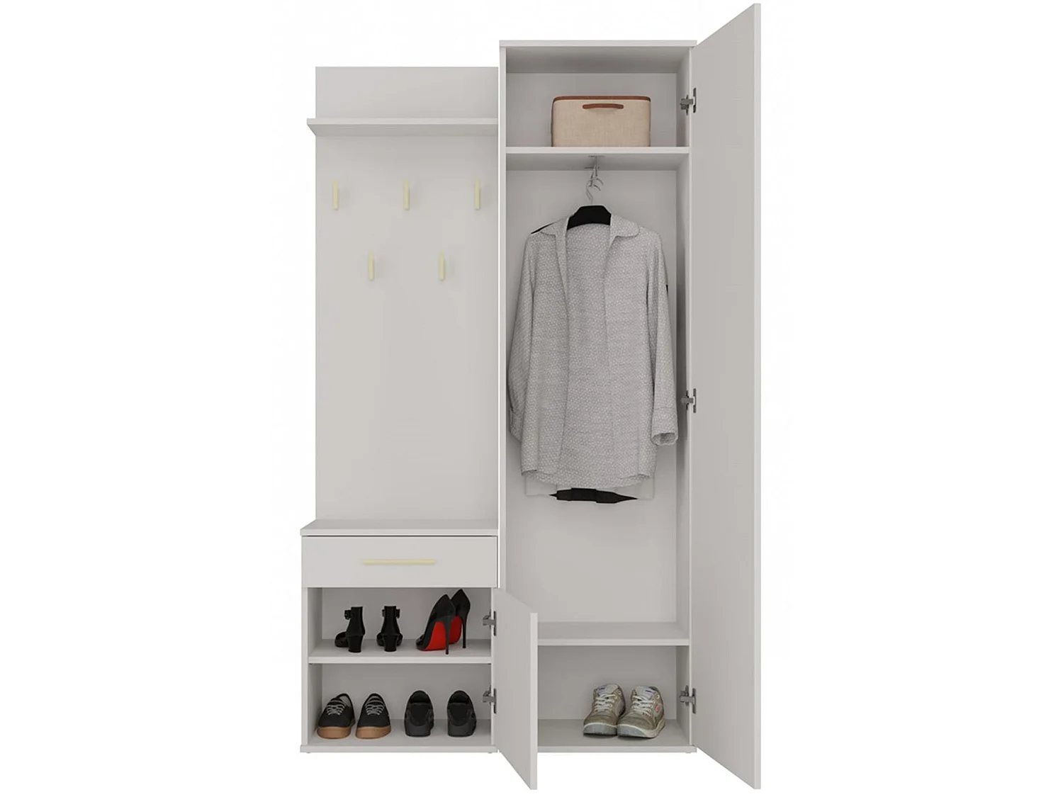 Ensemble d'entrée avec miroir – 100 cm – greige – DUVIO