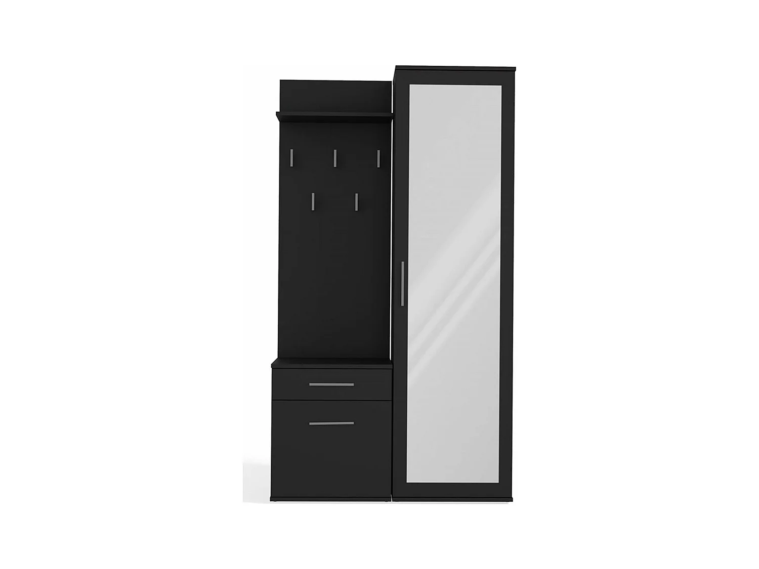 Ensemble d'entrée avec miroir – 100 cm – noir – DUVIO