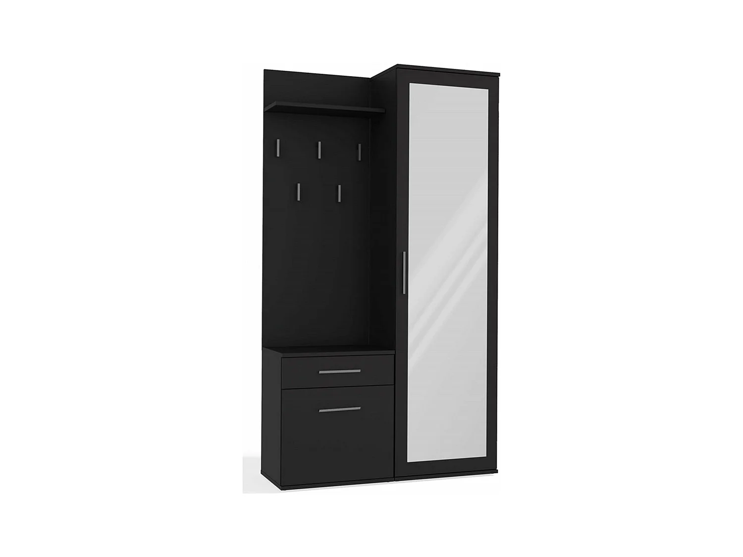 Ensemble d'entrée avec miroir – 100 cm – noir – DUVIO