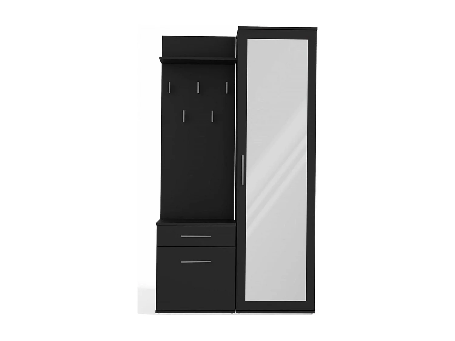 Ensemble d'entrée avec miroir – 100 cm – noir – DUVIO