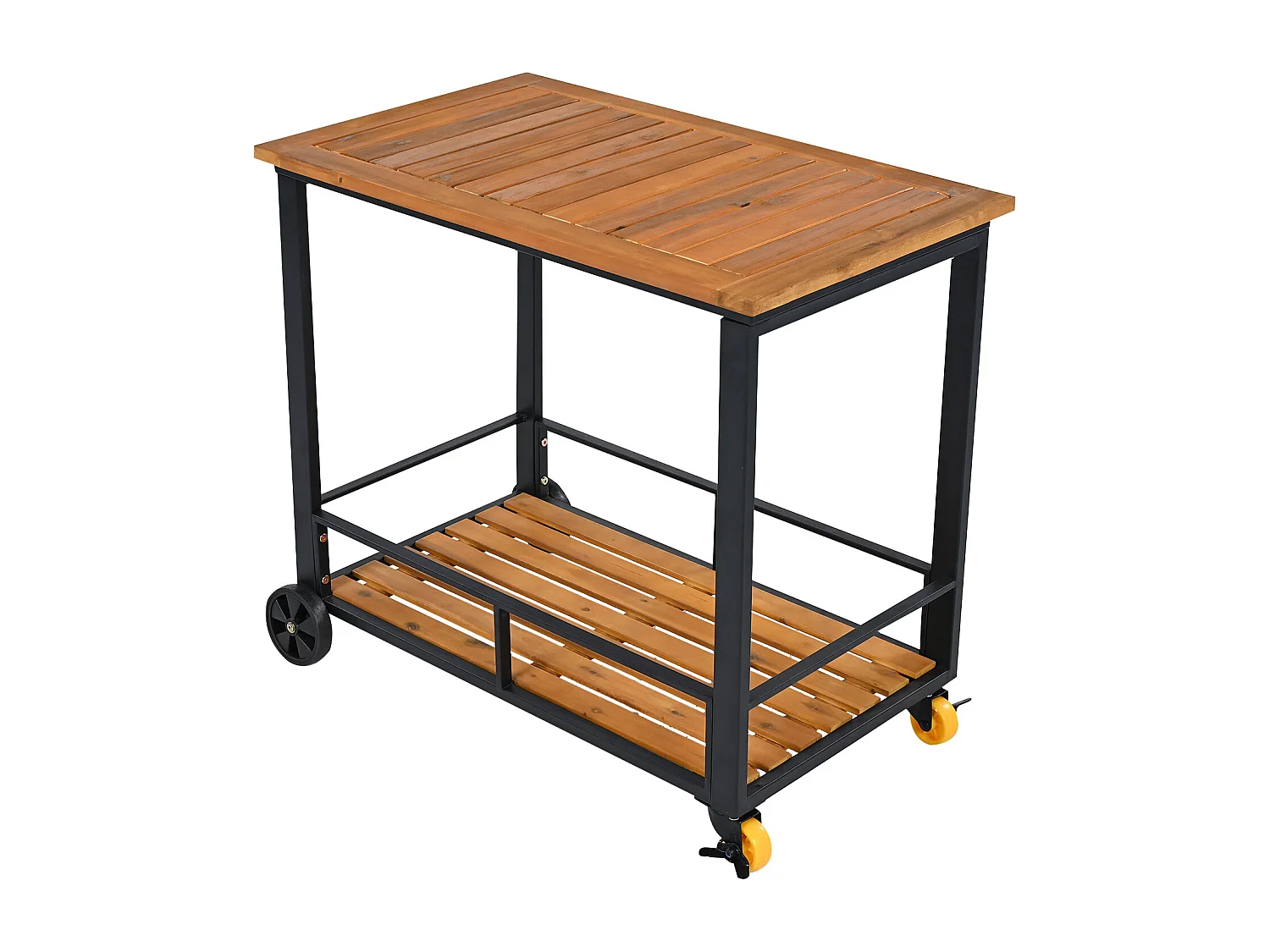 Ensemble table et chaises de jardin 6-7 places avec fauteuils et chariot de salle à manger amovible, revêtement en tissu lavable, noir + gris