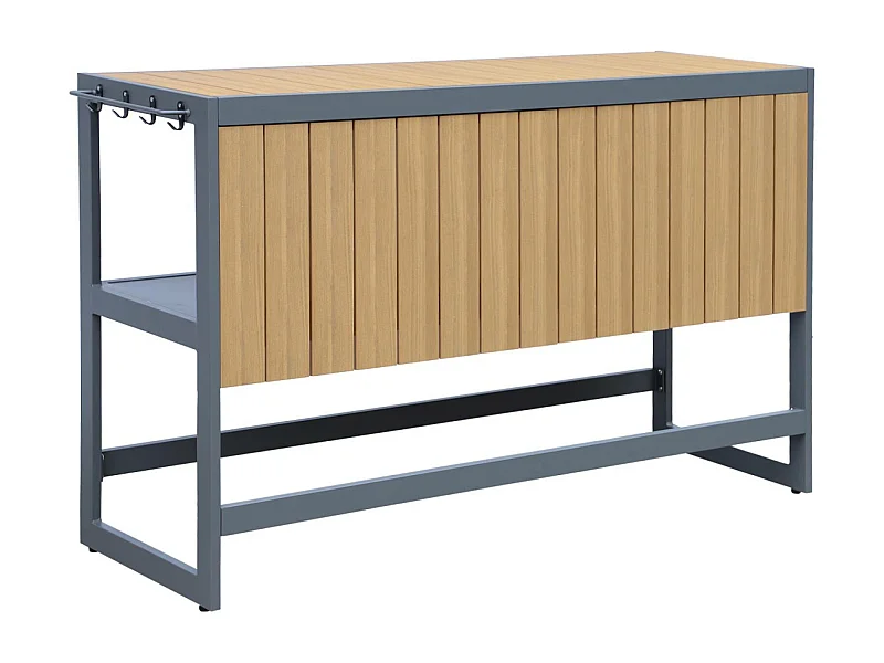 Cocina exterior de aluminio y polywood antracita