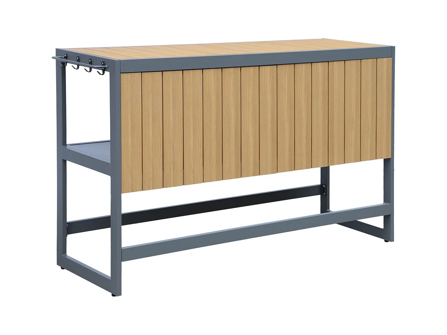Cocina exterior de aluminio y polywood antracita