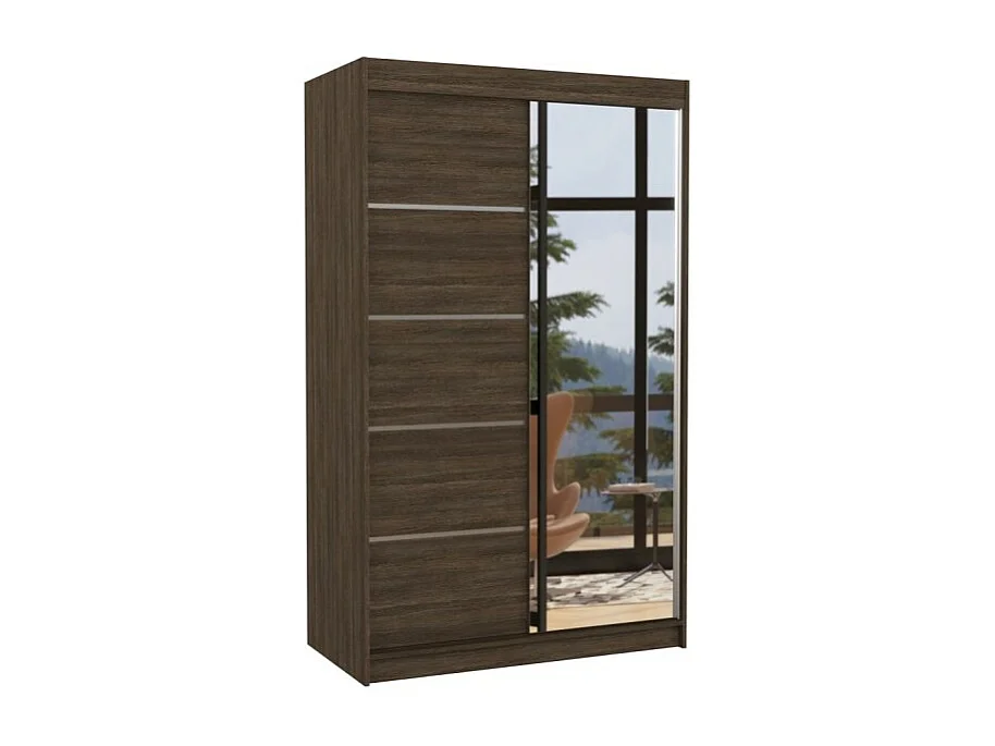 Kleiderschrank Lamma (120cm)/Schiebetüren/Spiegel/