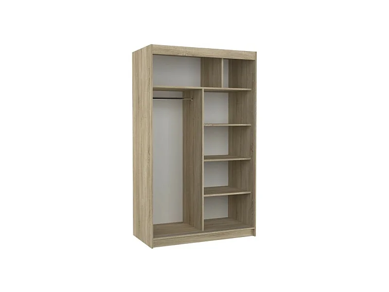 Armoire Lamma (120cm)/portes coulissantes/miroir/Noir