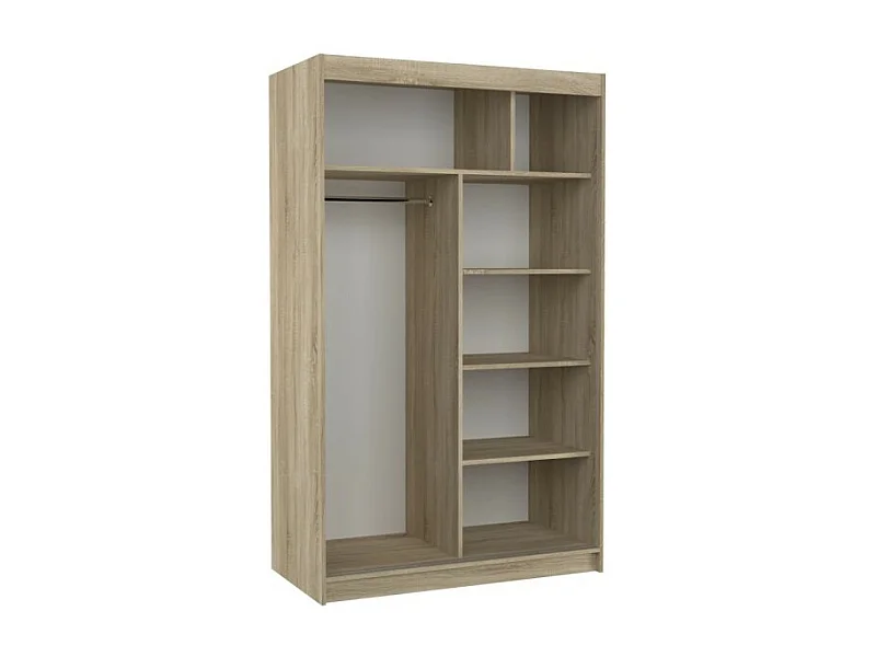 Armoire Lamma (120cm)/portes coulissantes/miroir/Noir