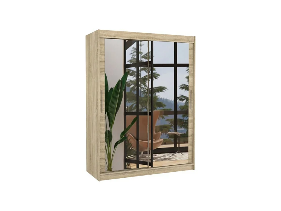 Armoire Vermo (150cm)/portes coulissantes/miroir/Sonoma
