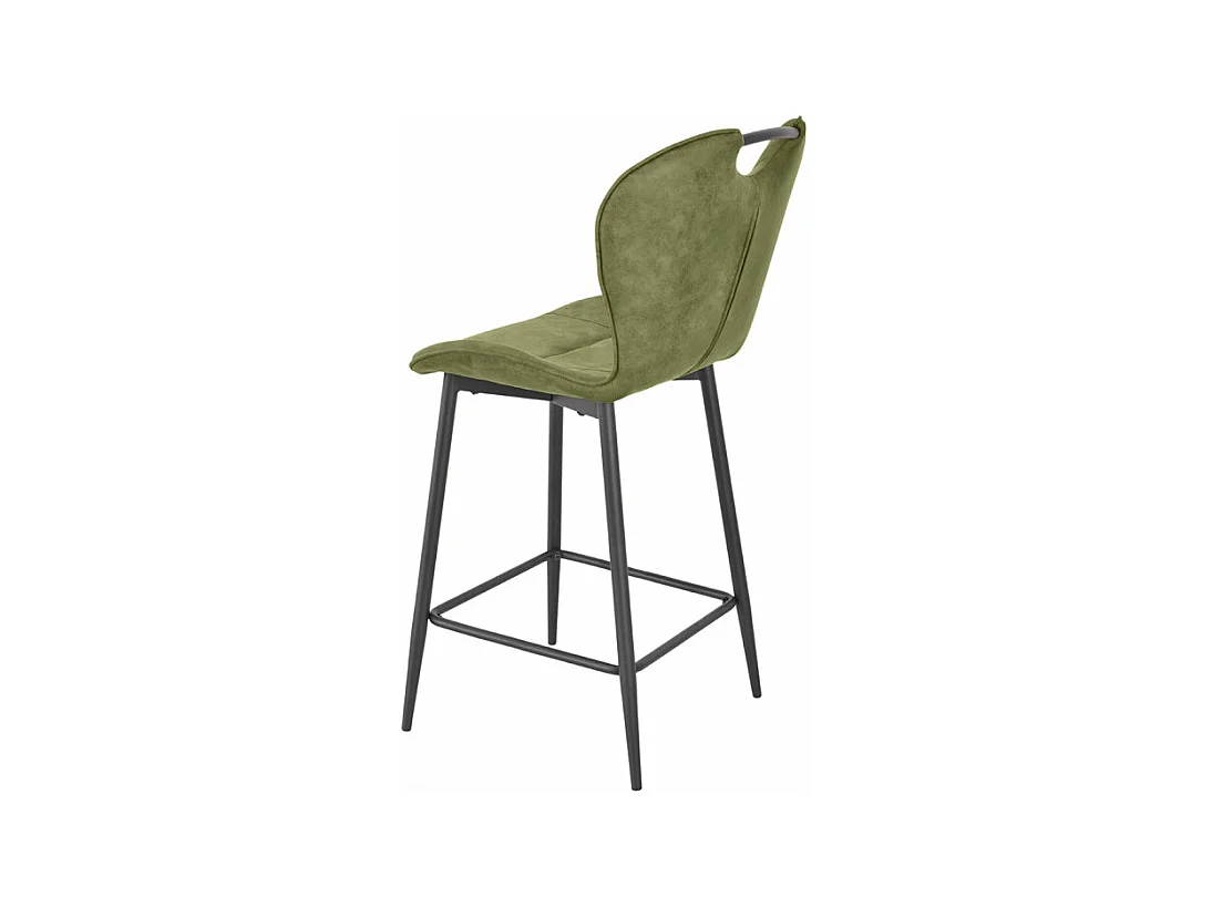 Lot 2 chaises bar microfibre vert effet vieilli pieds métal – WILLY 2