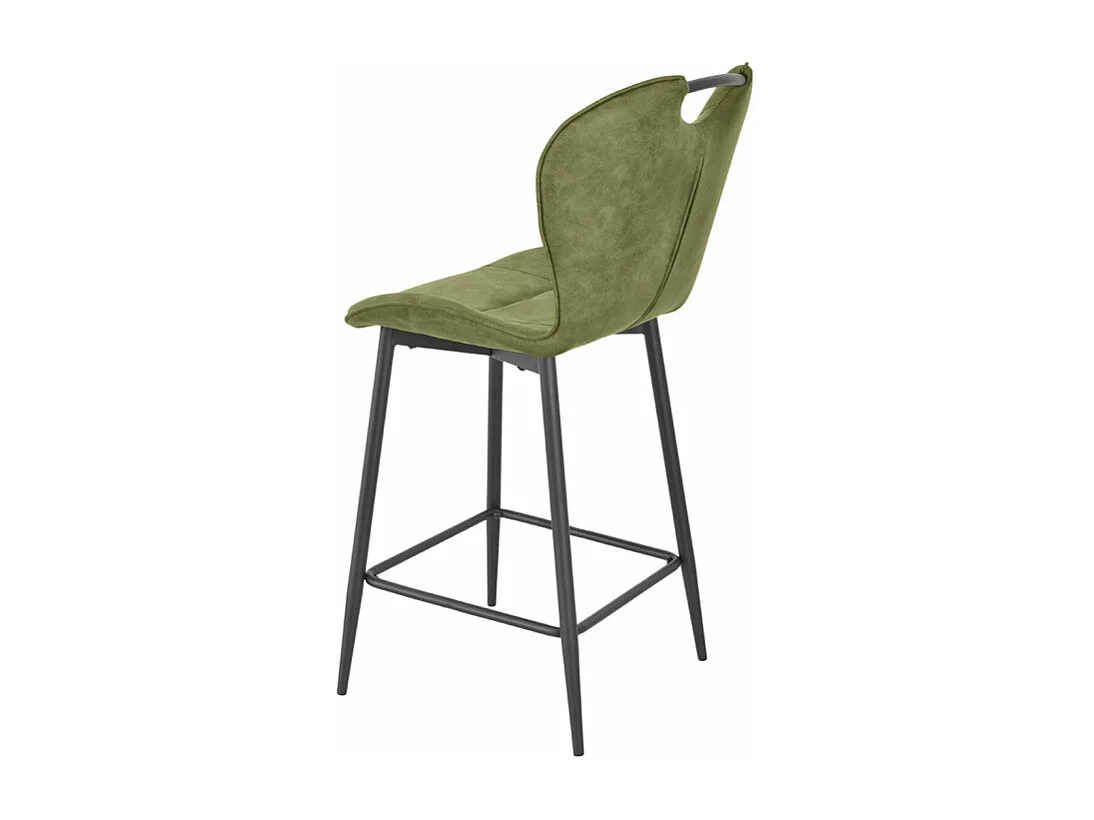 Lot 2 chaises bar microfibre vert effet vieilli pieds métal – WILLY 2