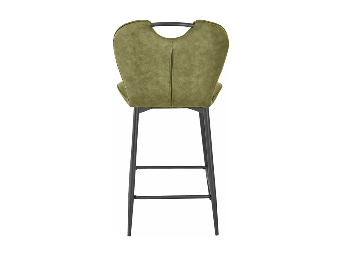 Lot 2 chaises bar microfibre vert effet vieilli pieds métal – WILLY 2