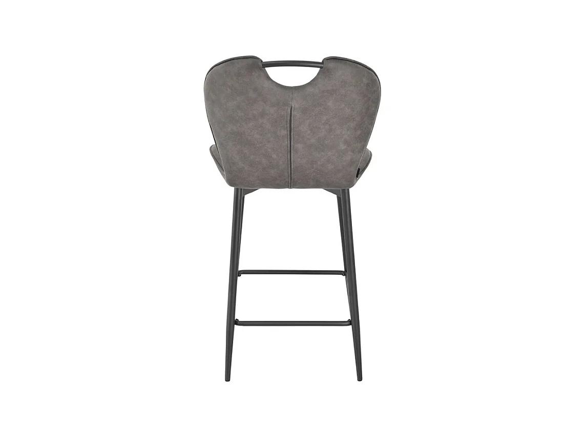 Lot 2 chaises bar microfibre gris foncé vieilli pieds métal – WILLY 2