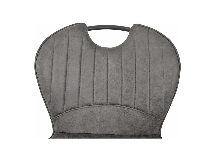 Lot 2 chaises bar microfibre gris foncé vieilli pieds métal – WILLY 2