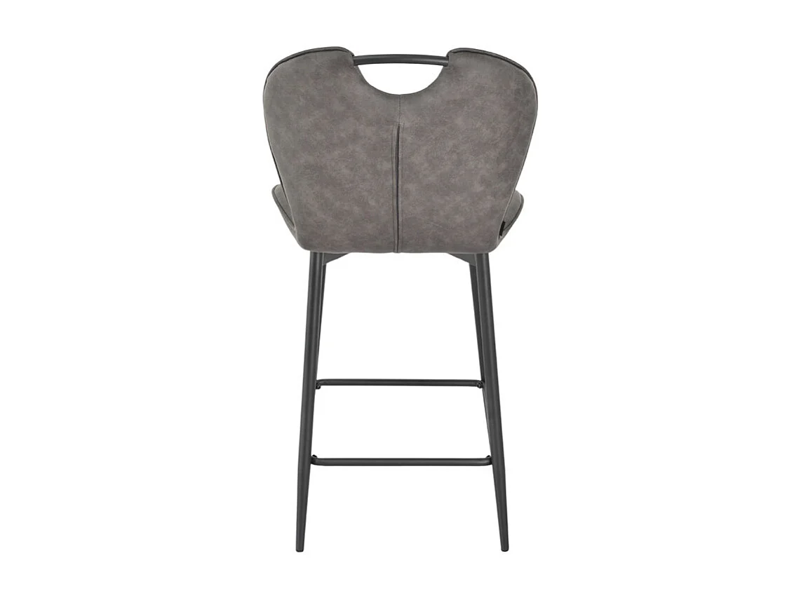 Lot 2 chaises bar microfibre gris foncé vieilli pieds métal – WILLY 2