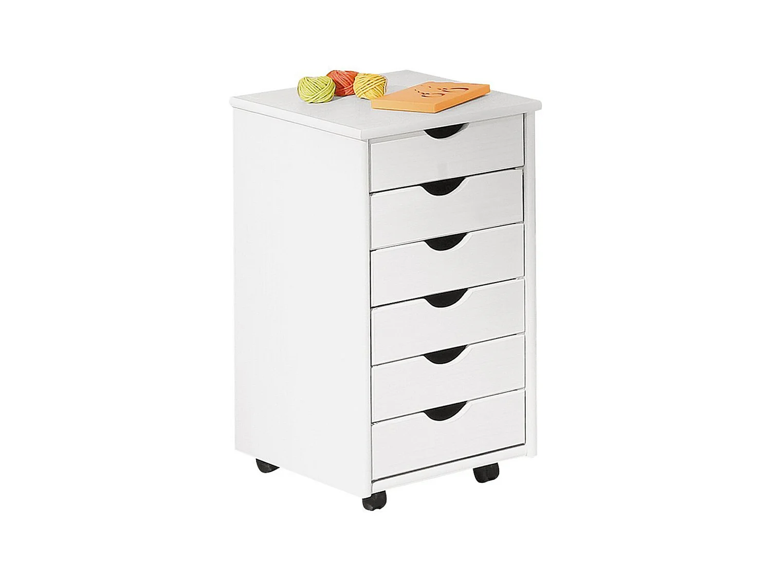 Caisson Simon sur Roulettes Blanc, Dim : 36 x 40 x 65 cm