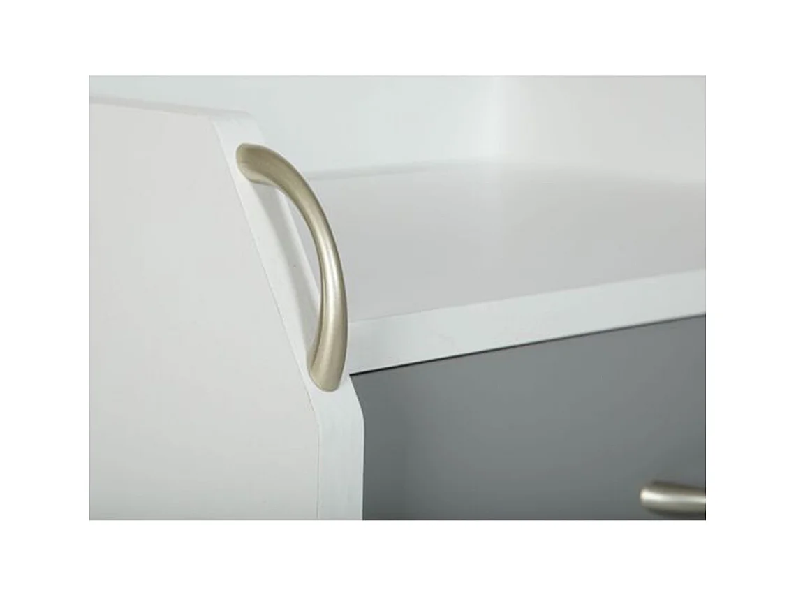 Container sur roulettes en bois coloris blanc / gris - Longueur 40 x Largeur 36 x Hauteur 65 cm