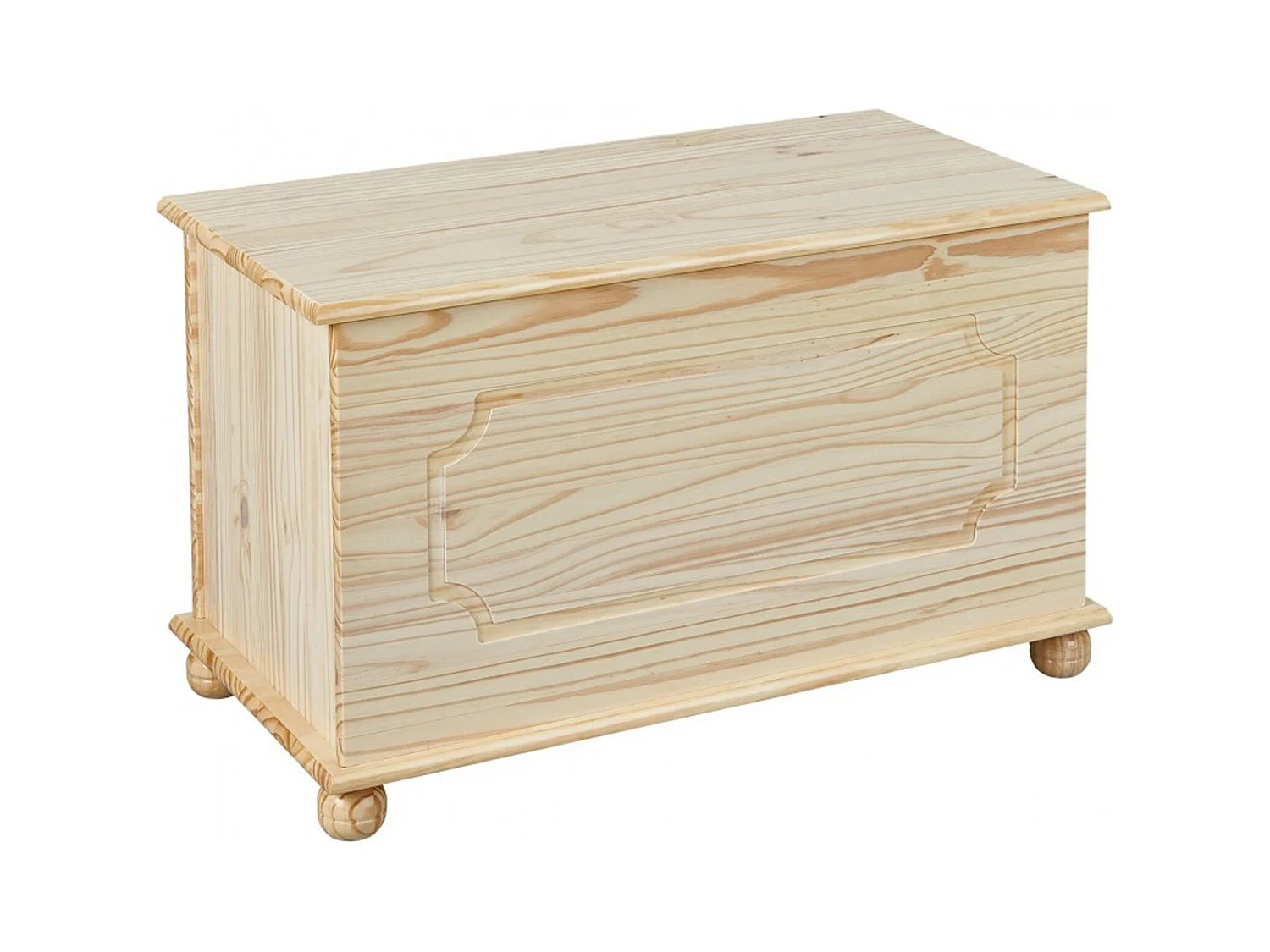 Coffre à jouet en pin massif vernis naturel - Dim : L89 x H53 x P47 cm