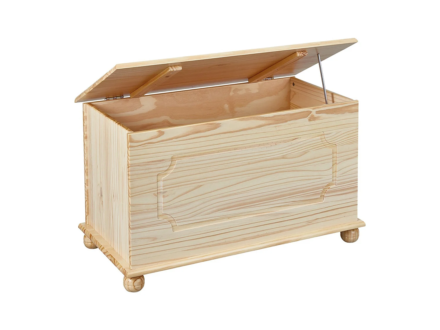 Coffre à jouet en pin massif vernis naturel - Dim : L89 x H53 x P47 cm