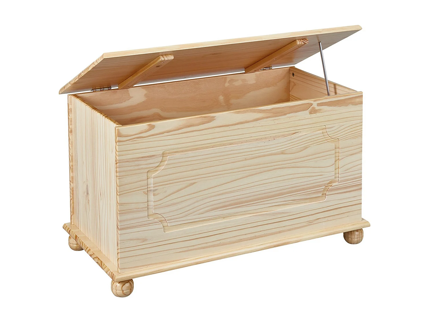 Coffre à jouet en pin massif vernis naturel - Dim : L89 x H53 x P47 cm