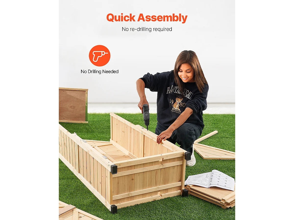 Abri de Rangement SucceBuy Extérieur en Bois 31,5 x 63,8 Pouces