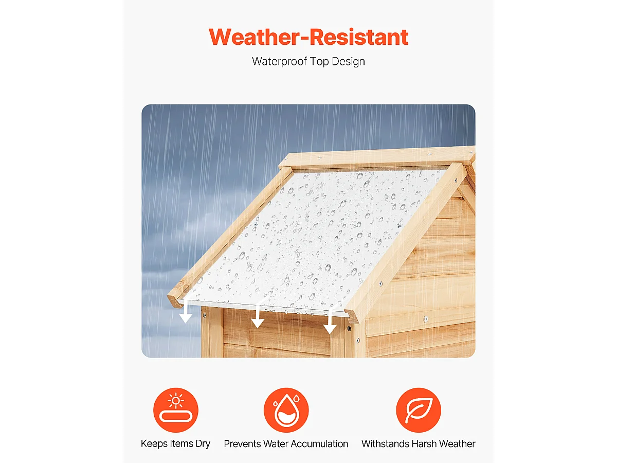 Abri de Rangement SucceBuy Extérieur en Bois 31,5 x 63,8 Pouces