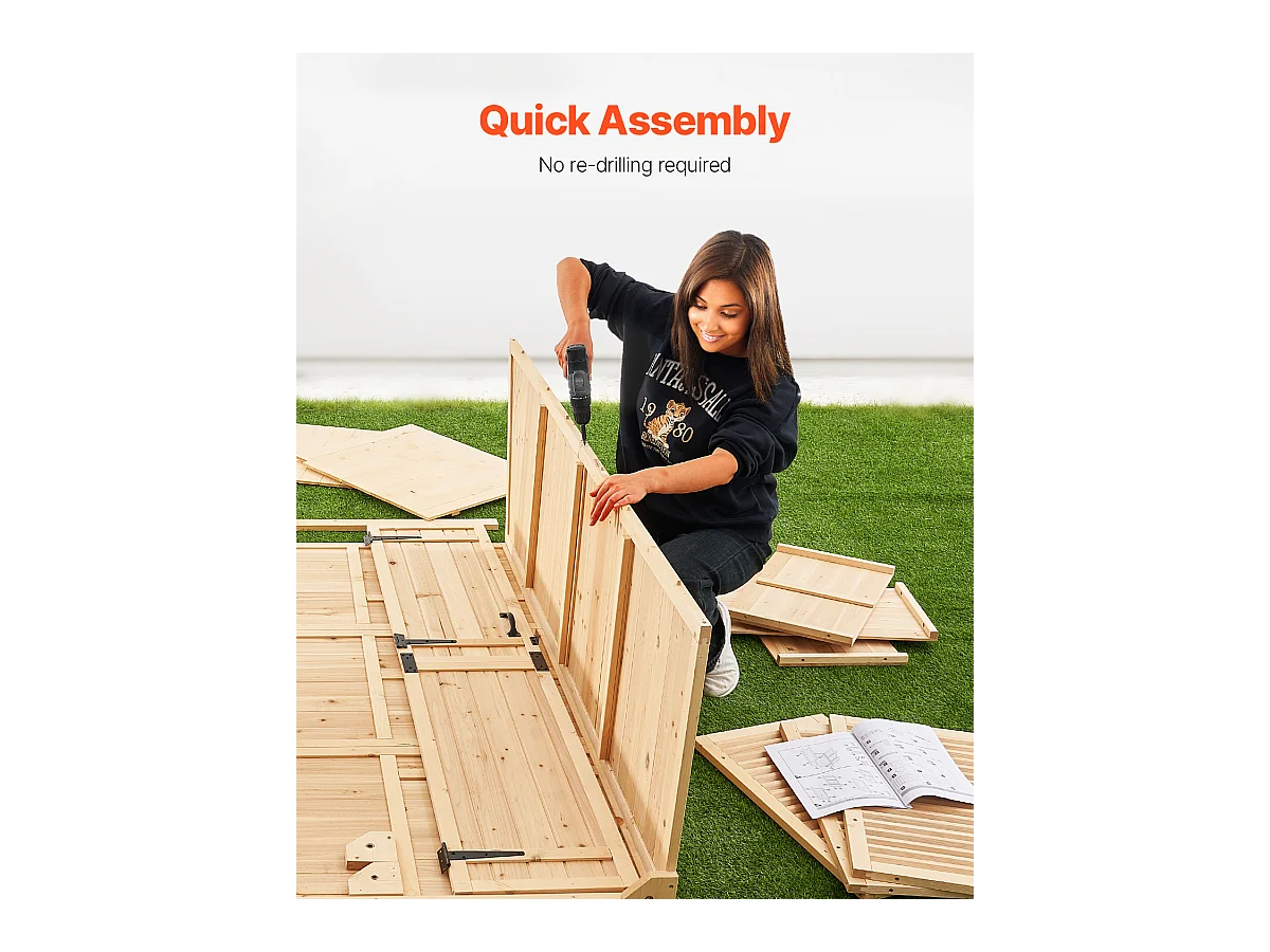 Galpão de Madeira para Armazenamento Exterior SucceBuy de 58 x 78 Polegadas para Ferramentas de Jardim