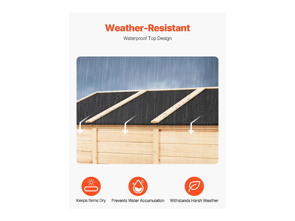 Galpão de Madeira para Armazenamento Exterior SucceBuy de 58 x 78 Polegadas para Ferramentas de Jardim