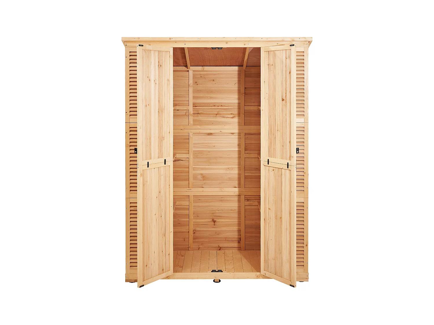 Galpão de Madeira para Armazenamento Exterior SucceBuy de 58 x 78 Polegadas para Ferramentas de Jardim