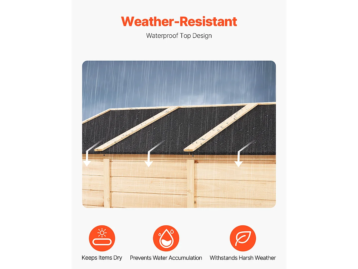 Abri de Rangement SucceBuy Extérieur en Bois 58 x 78 Pouces pour Outils de Jardin