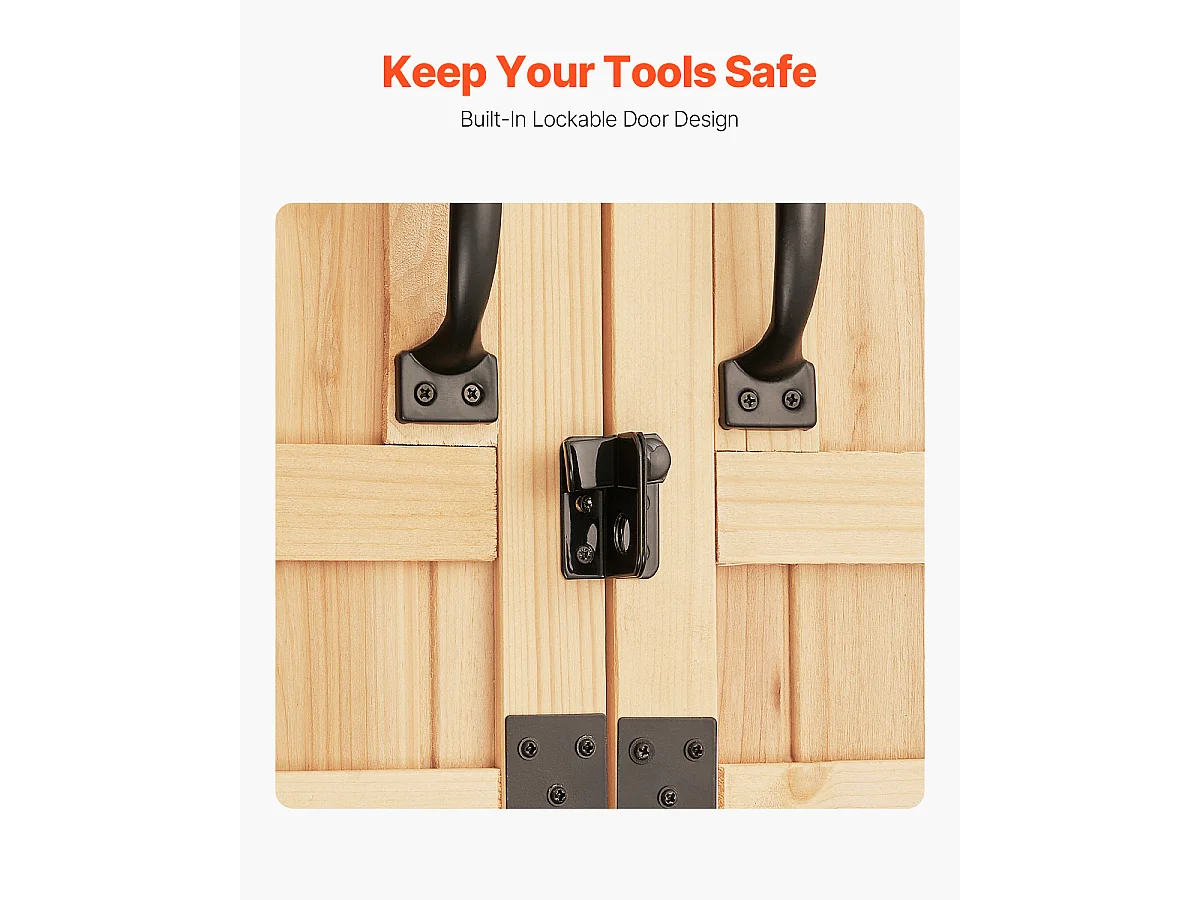 Abri de Rangement SucceBuy Extérieur en Bois 58 x 78 Pouces pour Outils de Jardin